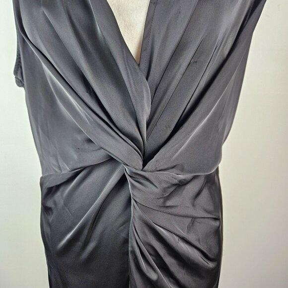 Pretty Garden Black Sleeveless V-Neck Twist Front Maxi Dress Size XL Party Sexy - Picture 6 of 10